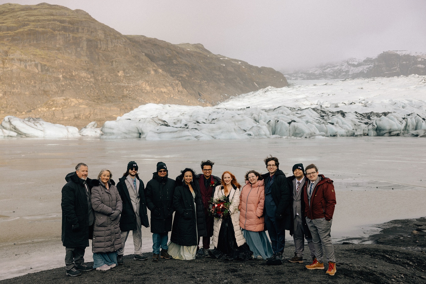 Emelyne and Bishal.ceremony.family